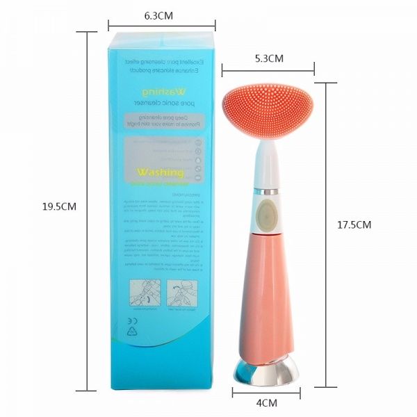 37405 Очищающая силиконовая щетка для лица с вибромассажем Washing Beauty Star  - Вид №3