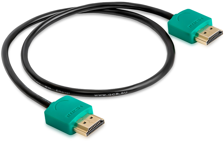 GCR-HM520-3.0m кабель 3.0m hdmi версия 1.4, черный, зеленые коннекторы, slim od3.8mm, 32/32 awg, позолоченные контакты, ethernet 10.2 гбит/с, 3d, 4k, premium , экран Greenconnect Santreyd  - Вид №3