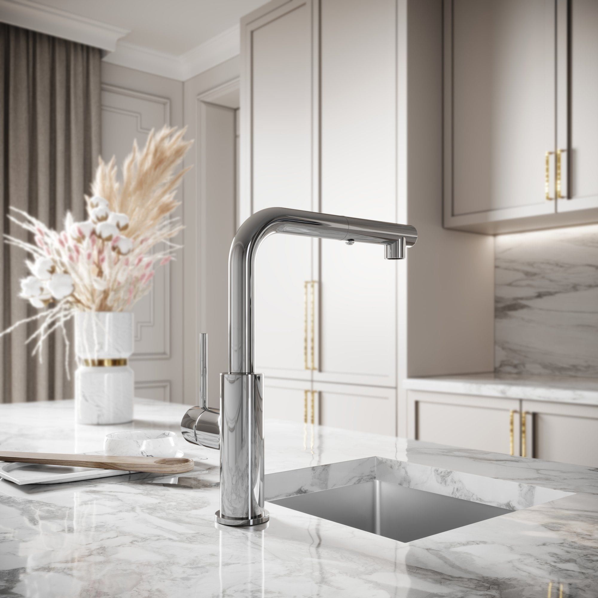 Смеситель для кухни на столешнице со съемным ручным душем LUSSO Vogue ARCH-00142471 - Вид №7