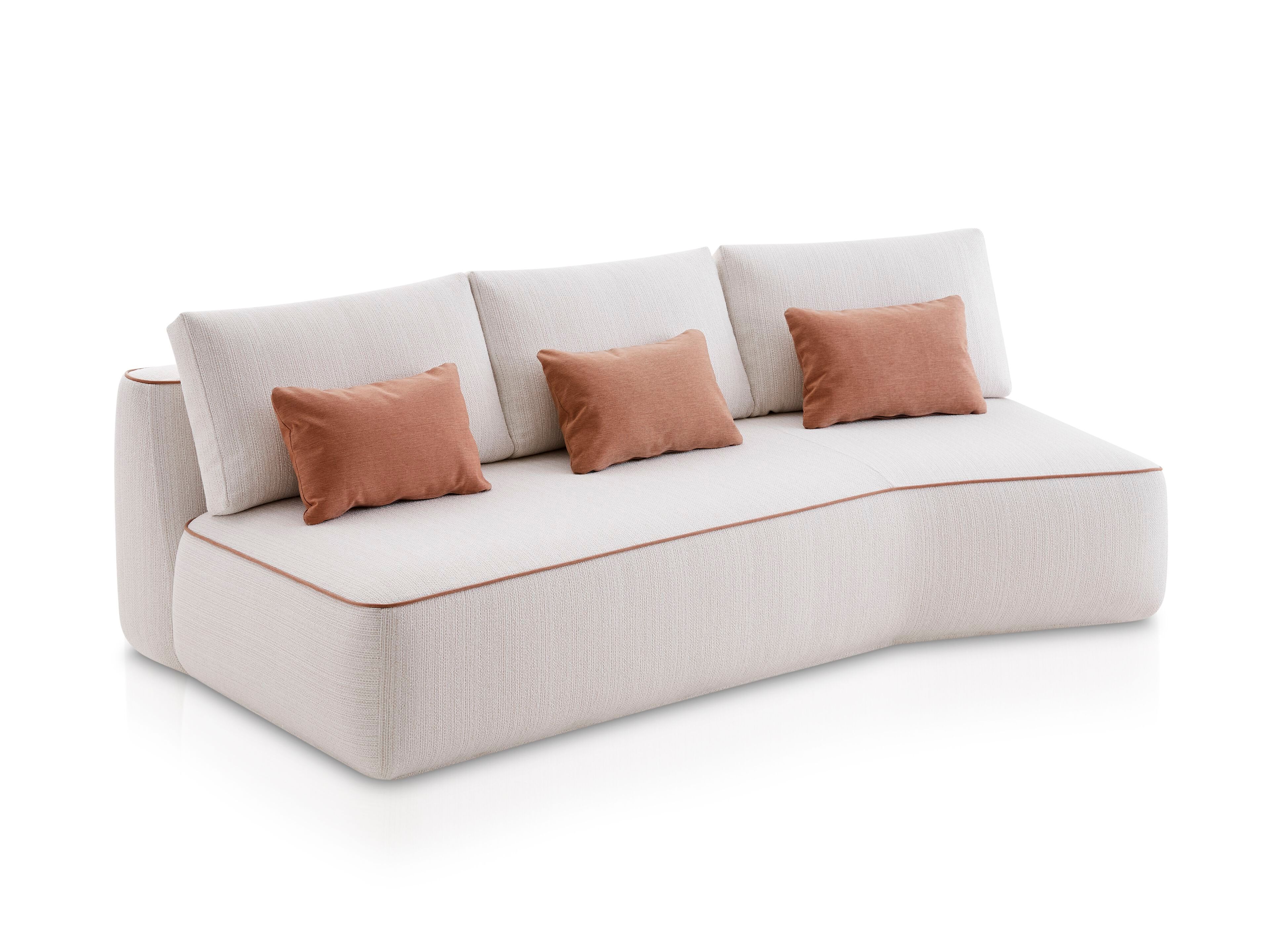 3-местный изогнутый садовый диван из технической ткани EXPORMIM Plump ARCH-00034028