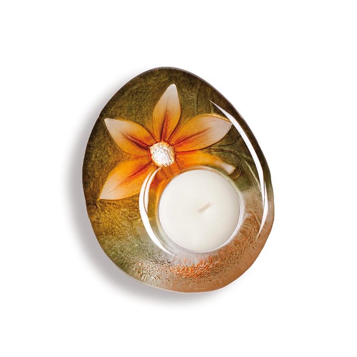 69011 Подсвечник "Цветок", жёлтый/зелёный, 125 мм. Maleras 