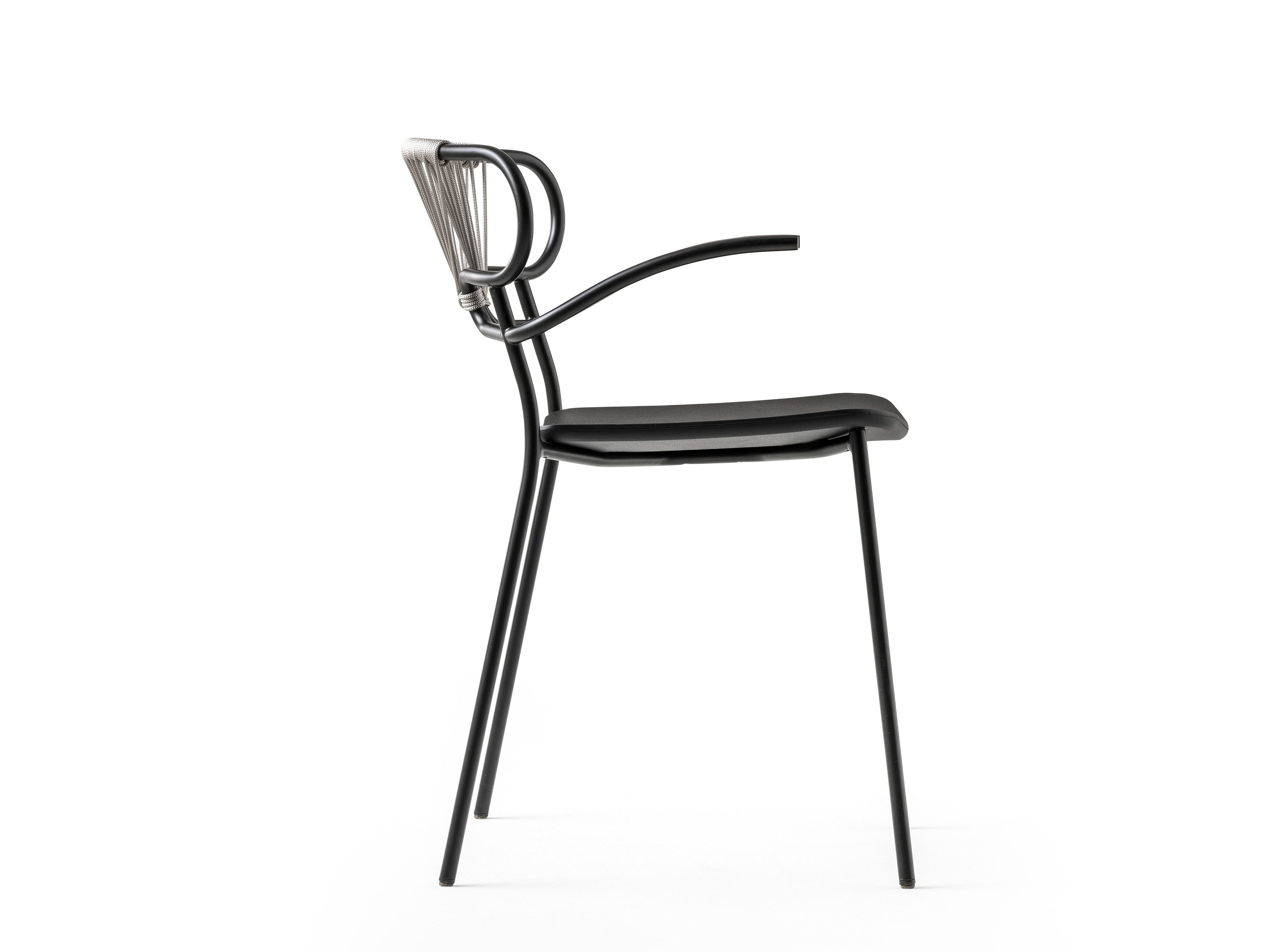 Металлический стул с подлокотниками с открытой спинкой TrabA' Генуя ARCH-00054627 - Вид №1