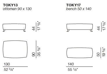 Bodema Прямоугольный пуф из ткани Tokyo Toky13/toky17 - Вид №3
