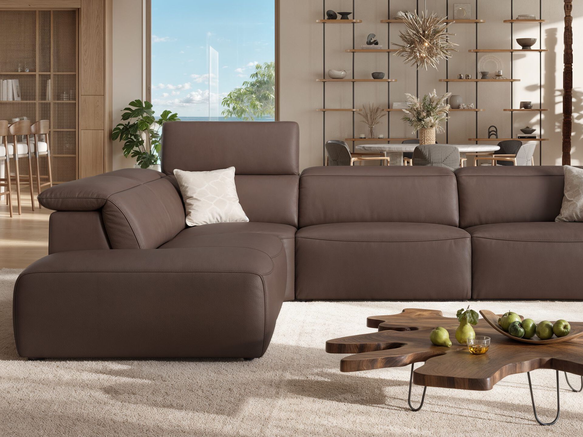 Кожаный угловой диван Sofanella Самоа ARCH-00130057 - Вид №2