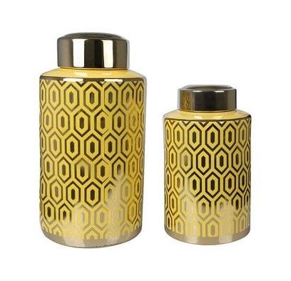 Ваза керамическая желтая малая 31 см "Орнамент" UNICO ДИЗАЙНЕРСКИЕ 255380 Желтый  - Вид №1