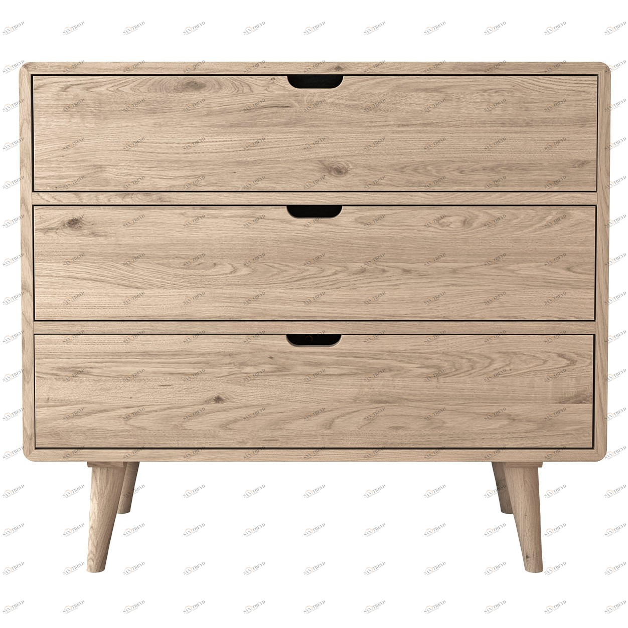 Комод деревянный с 3 ящиками бежевый N1 Jackson FURNITERA ДИЗАЙНЕРСКИЕ 120324 Бежевый;дуб сонома 