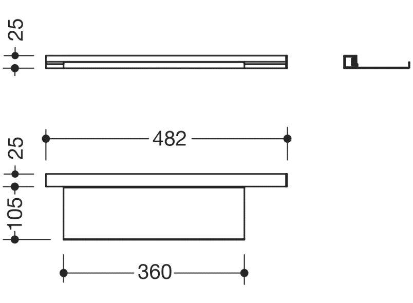 950.13.0002 Профиль для умывальника с полкой HEWI USA Produkte  - Вид №3