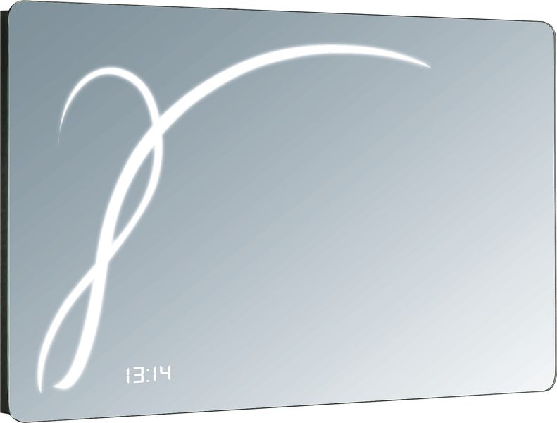 ARIL/11LED Sanibano, зеркало горизонтальной формы с LED подсветкой и часами, подсветка в виде рисунка Зеркала