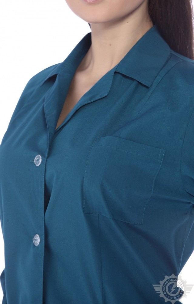 63267 Халат "Золушка" бирюза  Одежда для обслуживающего персонала  размер 54/158-164 Спецодежда  - Вид №6