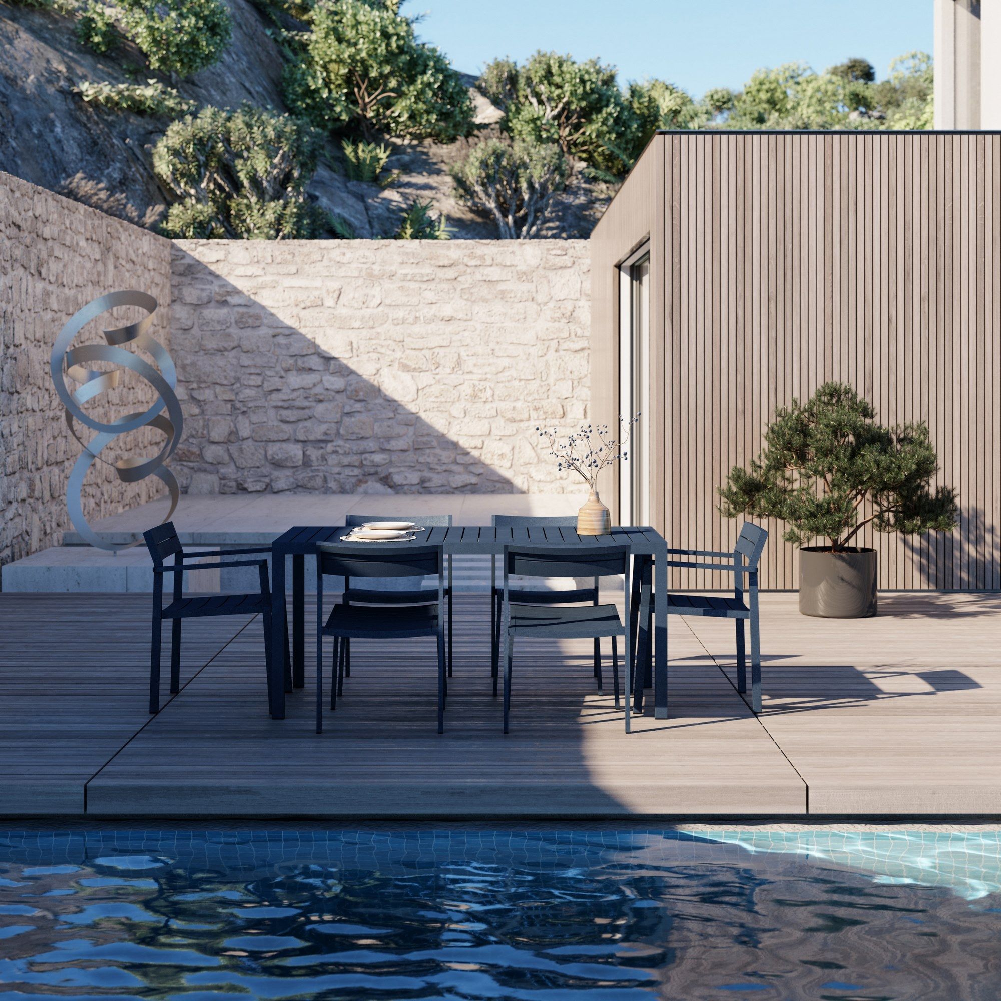 Алюминиевый стул для сада с открытой спинкой Case Eos ARCH-00054326 - Вид №13