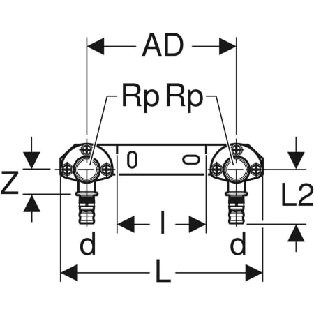 GEBERIT 611.779.00.5 Водорозетка Geberit Mepla 90° предустановленная, проходная  - Вид №3