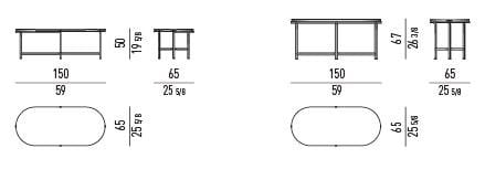 Письменный стол с мраморной столешницей и металлическим основанием Minotti Torii ARCH-00123811 - Вид №2