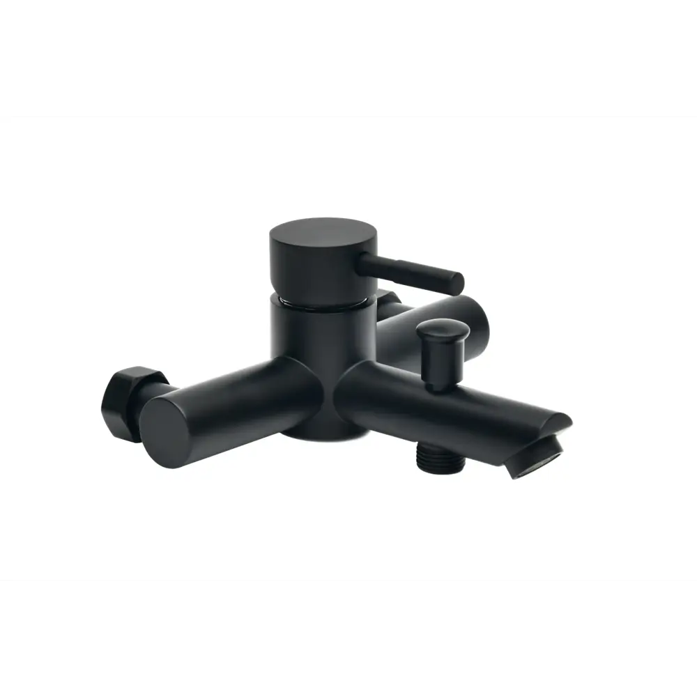 Смеситель для ванны Сургут однорычажный на ванну с лейкой и шлангом цвет черный Santreyd STLM-2188438