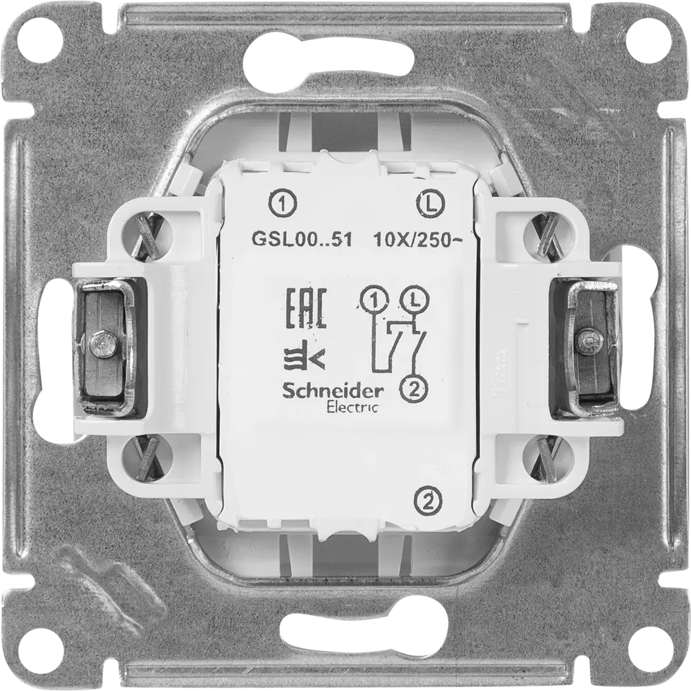 Schneider Electric Glossa — двухклавишный выключатель для элегантного освещения 84730733 STLM-0054172 - Вид №2