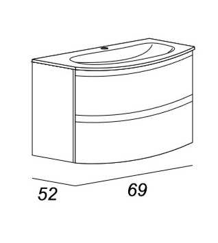 Мебель для ванной CEZARES VAGUE 70 Grigio lucido 54854 - Вид №2