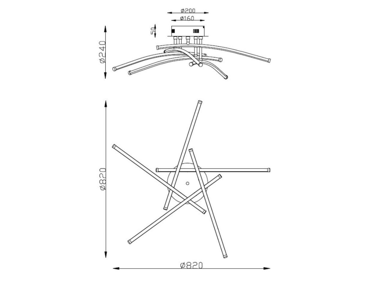Хромированный металлический светодиодный потолочный светильник Maytoni PLUTO ARCH-00055695 - Вид №3