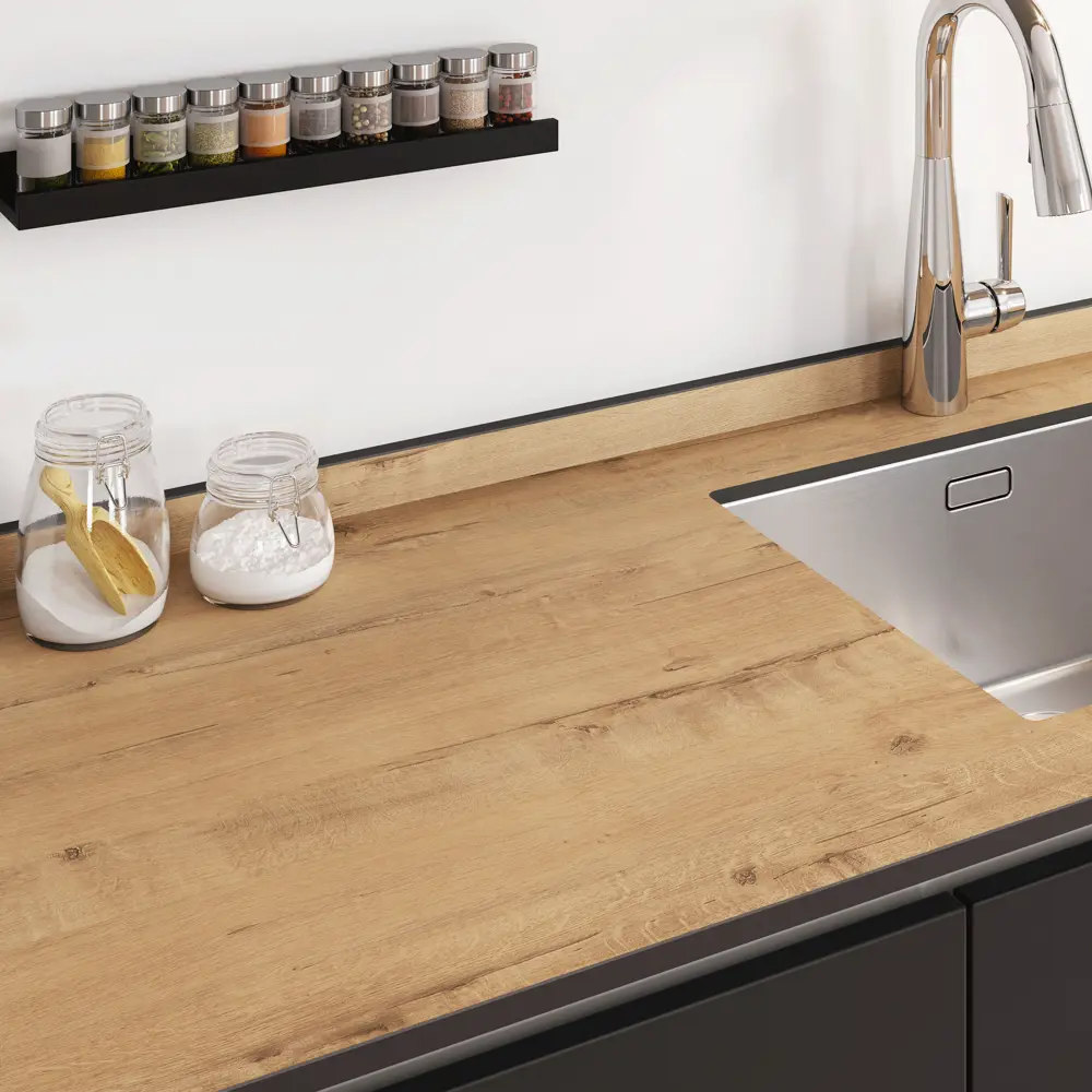 86821794 Комплект плинтусов Дуб Брукхилл 120x4 см 1 шт 80x4 см 2 шт HPL-пластик цвет коричневый STLM-0864543 Santreyd  - Вид №1