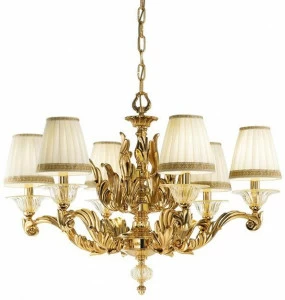 Possoni Illuminazione Люстра с градиентом из чистого золота с хрусталем и абажурами Lucilla 550/6