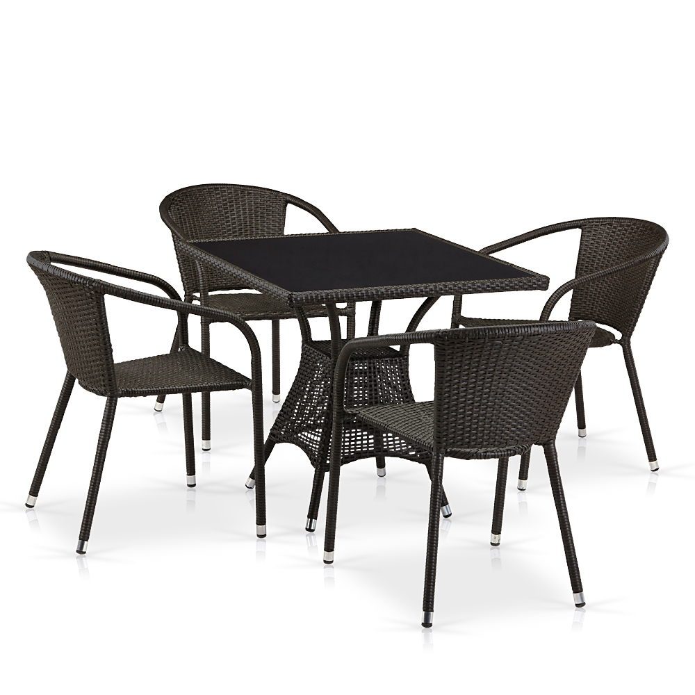 T197BNS-W53/Y137C-W53 Brown 4Pcs Комплект плетеной мебели Afina 