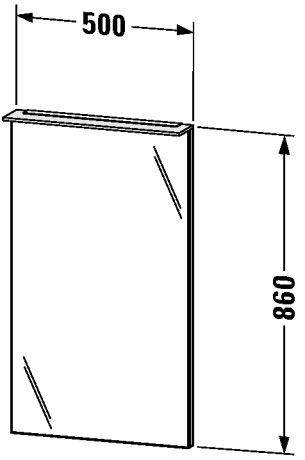 H2749101111 Зеркало с подсветкой Happy D.2 #H27491 500 x 36/105 мм Кашемировый дуб Duravit - Вид №1