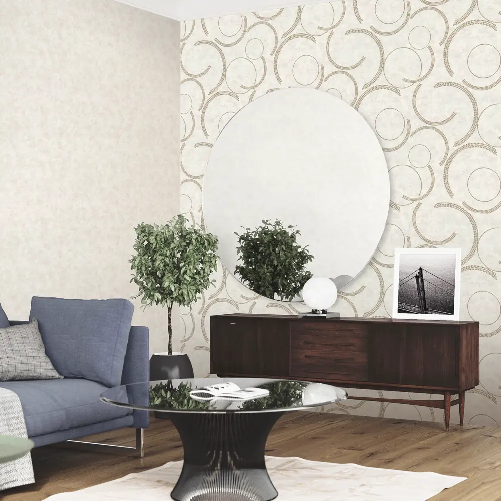 Обои флизелиновые Ornamy Diva бежевый фон 1.06x10 м OR8036-01 STLM-2174986 - Вид №3