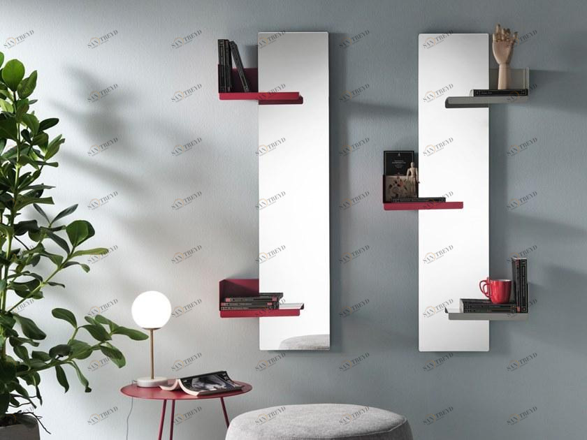 MEMEDESIGN Прямоугольное зеркало с настенной полкой sun-id-1392992