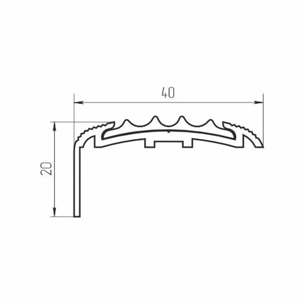 ALPROFI Угловой противоскользящий профиль для ступеней 270 см 89377893 STLM-0945314 - Вид №1