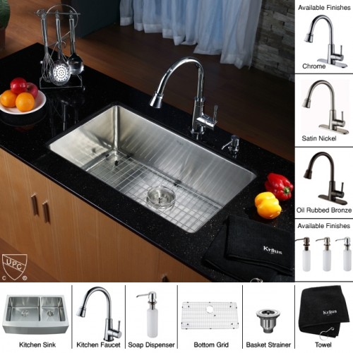 KHU100-30-KPF2220SN-KSD33BN Накладная раковина на столешницу  прямоугольная Krausru  - Вид №4