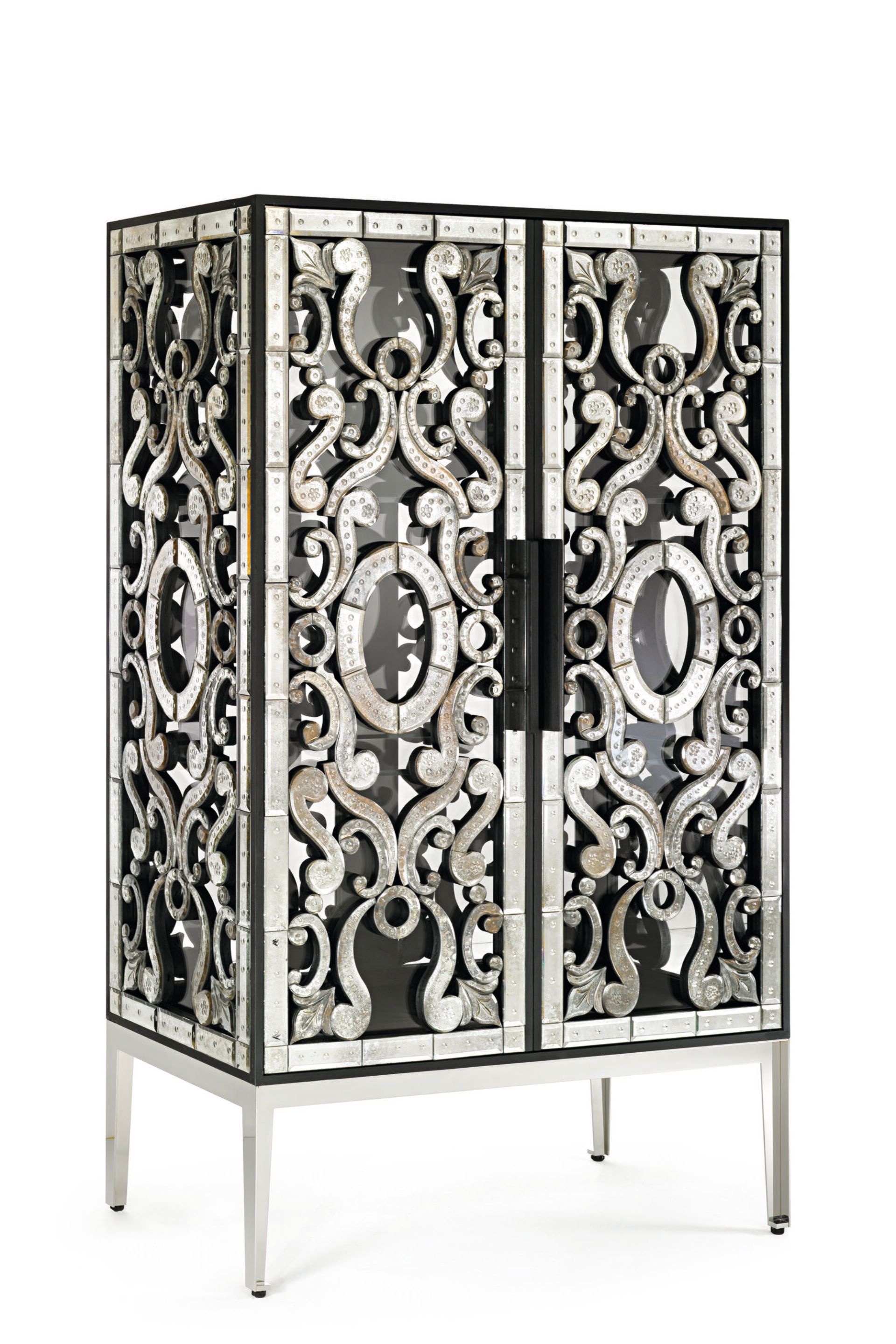 Деревянный и стеклянный шкаф с распашными дверцами ARTE VENEZIANA IBISCO ARCH-00134513 - Вид №1