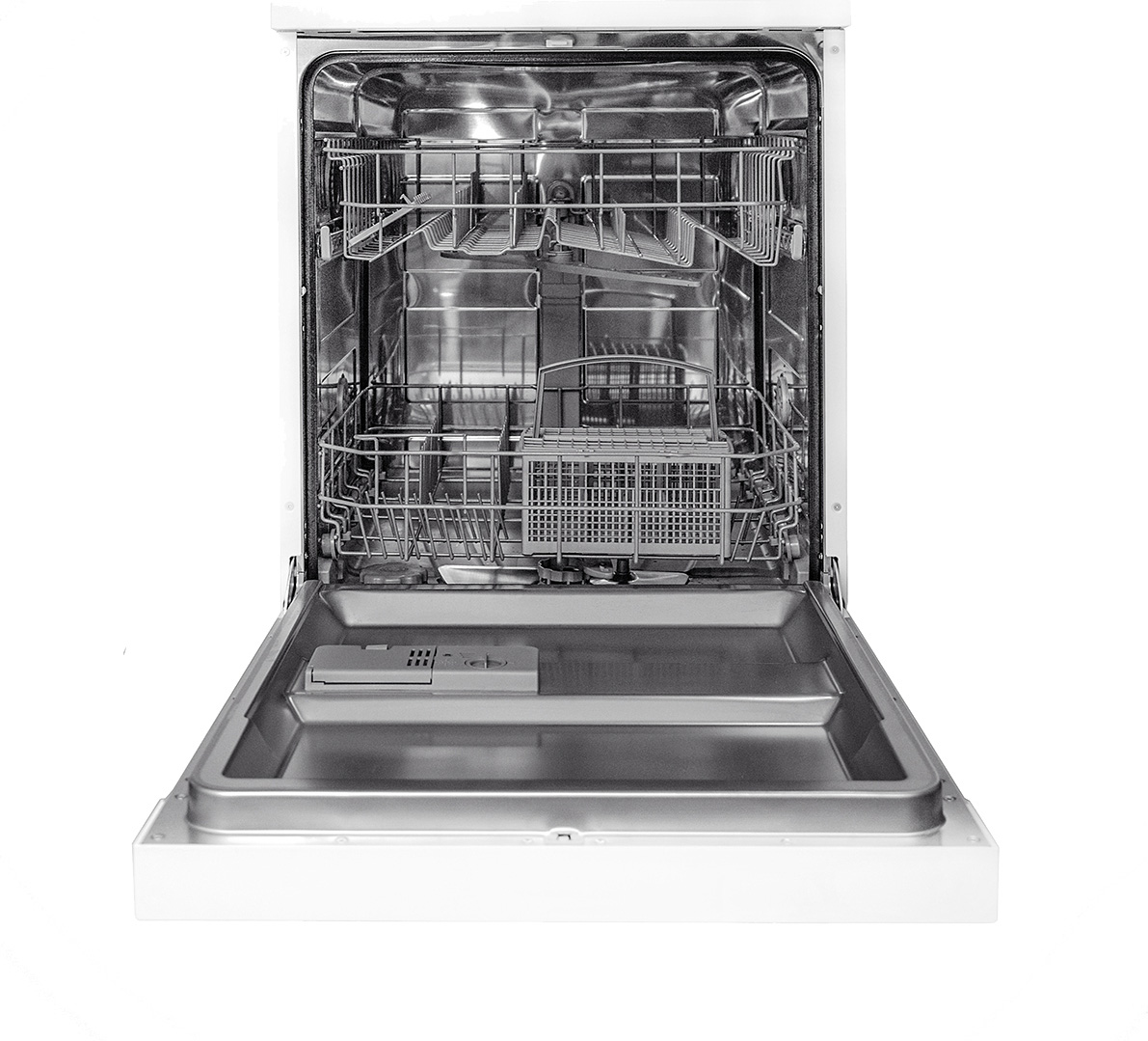 DW 6016 D Полноразмерная отдельностоящая посудомоечная машина, 60см, 12 комплектов, 6 программ, 1/2 загрузка, аквастоп, дисплей, белая Weissgauff Santreyd  - Вид №1
