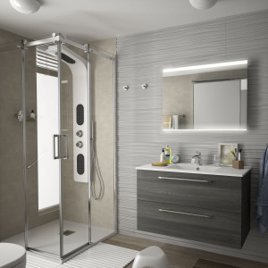 23302 SALGAR Мебель для умывальника FUSSION CHROME 900 2 ящика ALSACIA 897 x 540 x 450 мм Эльзасия