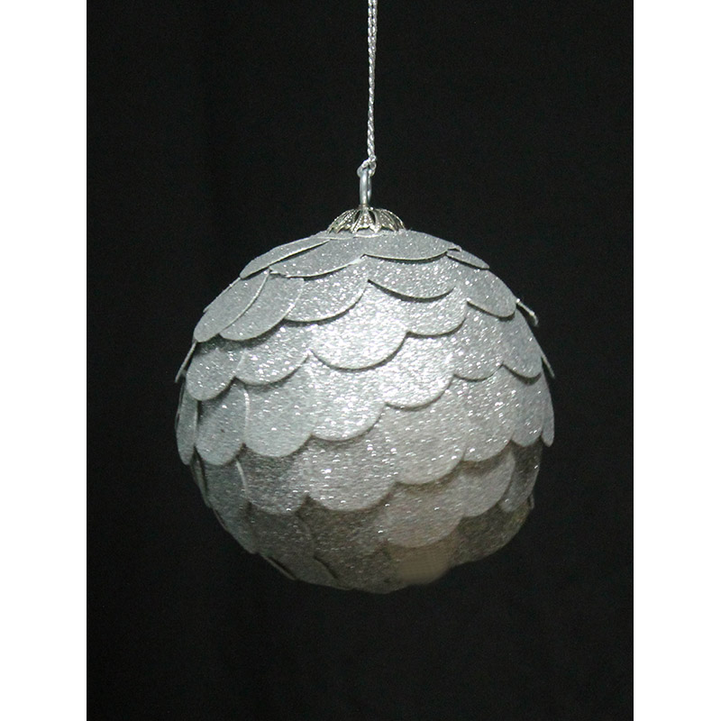 en_ny0073 Шар новогодний декоративный paper ball, серебрянный EnjoyMe  - Вид №2
