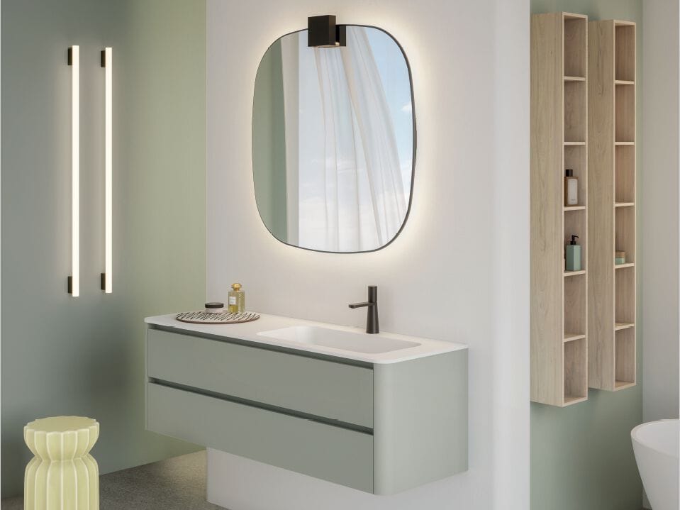 HPL одиночный подвесной умывальник с зеркалом Mobilcrab Infinity Round ARCH-00096816 - Вид №1