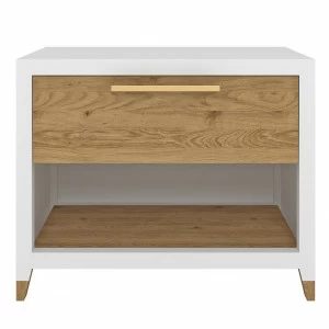 Тумбочка прикроватная для спальни светло-коричневая с белым N2 "Arnika" FURNITERA ARNIKA 120320 Белый;коричневый