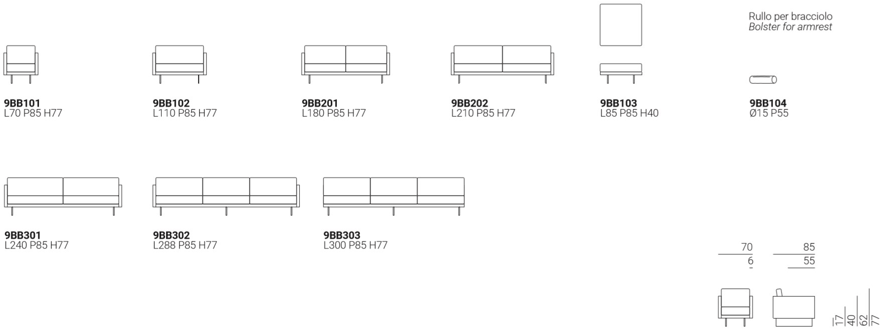 Marelli 3-х местный кожаный диван Blade sun-id-1491884 - Вид №3