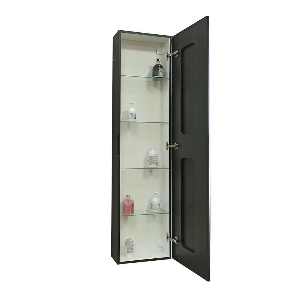 Шкаф зеркальный подвесной Montero Black LED с подсветкой 40x160 см цвет черный Santreyd STLM-2196032 - Вид №8