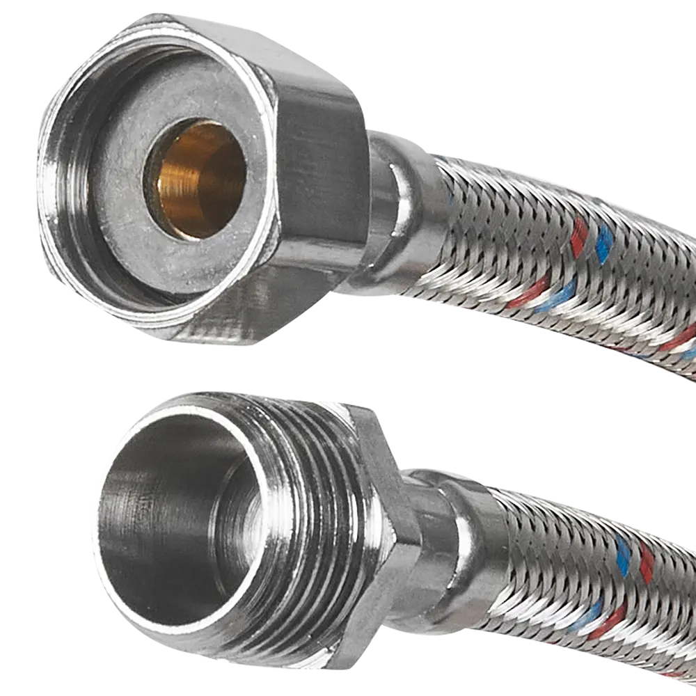 Гибкая подводка для воды Aquabeam 1/2"x1/2" гайка - штуцер 40 см 86853119 STLM-2074223  - Вид №1