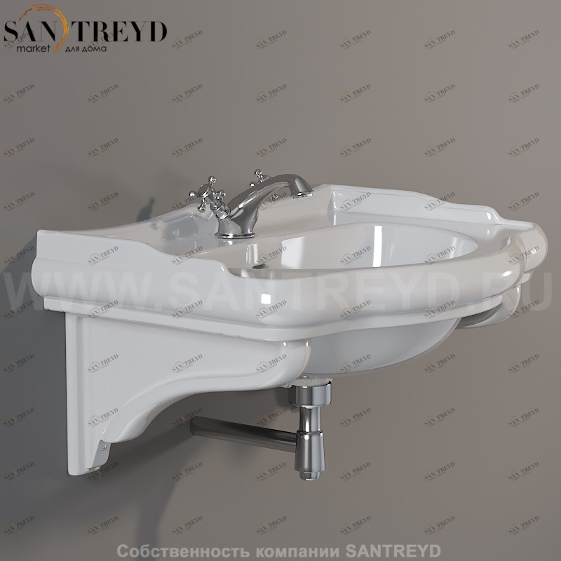 107901 1 Опора из керамики в комплекте с металлическим основанием (для установки необходимы 2 штуки) Kerasan RETRO