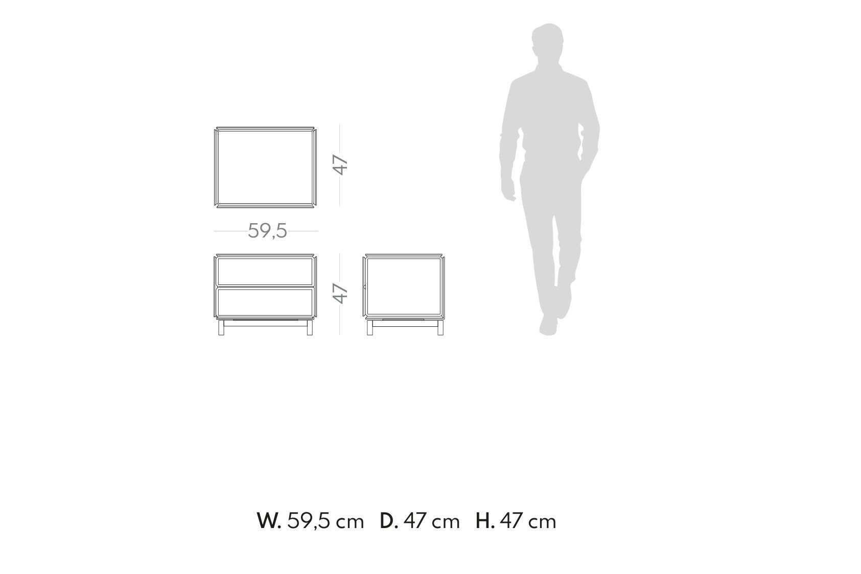 Деревянная прямоугольная тумбочка с ящиками PRADDY Metro ARCH-00076331 - Вид №1