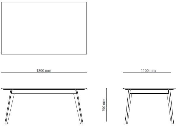 PRADDY Прямоугольный обеденный стол из фанерованной древесины  Ml188  - Вид №2