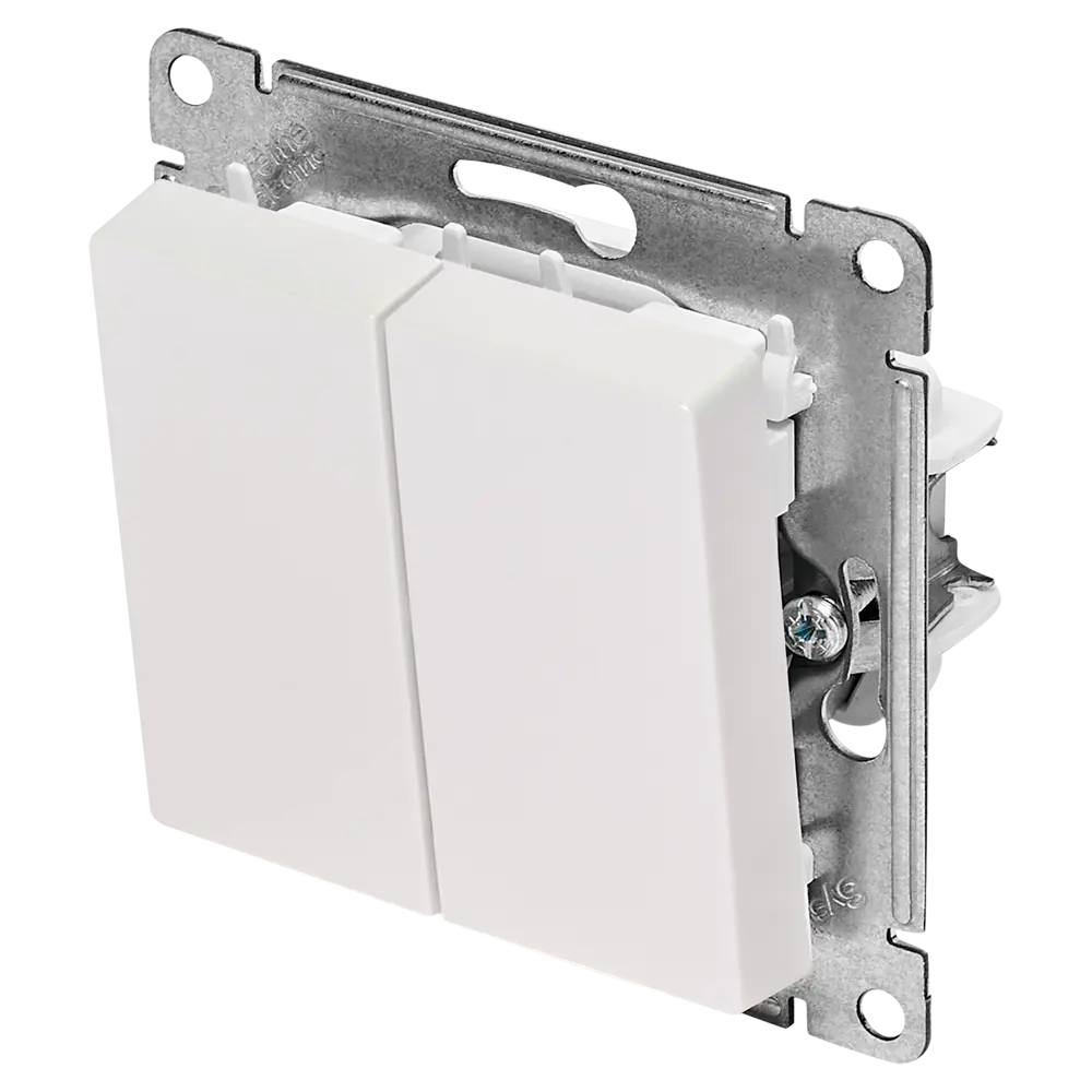 Выключатель встраиваемый Systeme Electric AtlasDesign 2 клавиши цвет жемчужный 89457373 STLM-2132300 - Вид №1