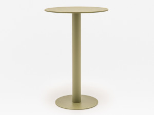 Высокий круглый журнальный столик из оцинкованной стали