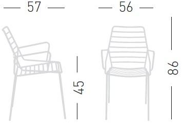 GABER Садовый стул из окрашенного металла с подлокотниками Link sun-id-1361354 - Вид №5