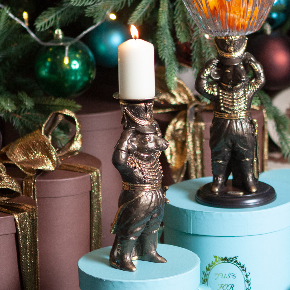 22649 Подсвечник Бравый гусар Бронза BOGACHO 4627174555400 - Вид №1