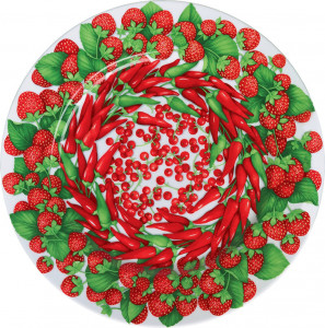 10662278 Taitu Блюдо сервировочное Taitu "Красный перец" 31см Фарфор костяной