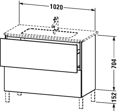 LC662707575 L-Cube Тумбочка напольная Лен, декор Duravit - Вид №1