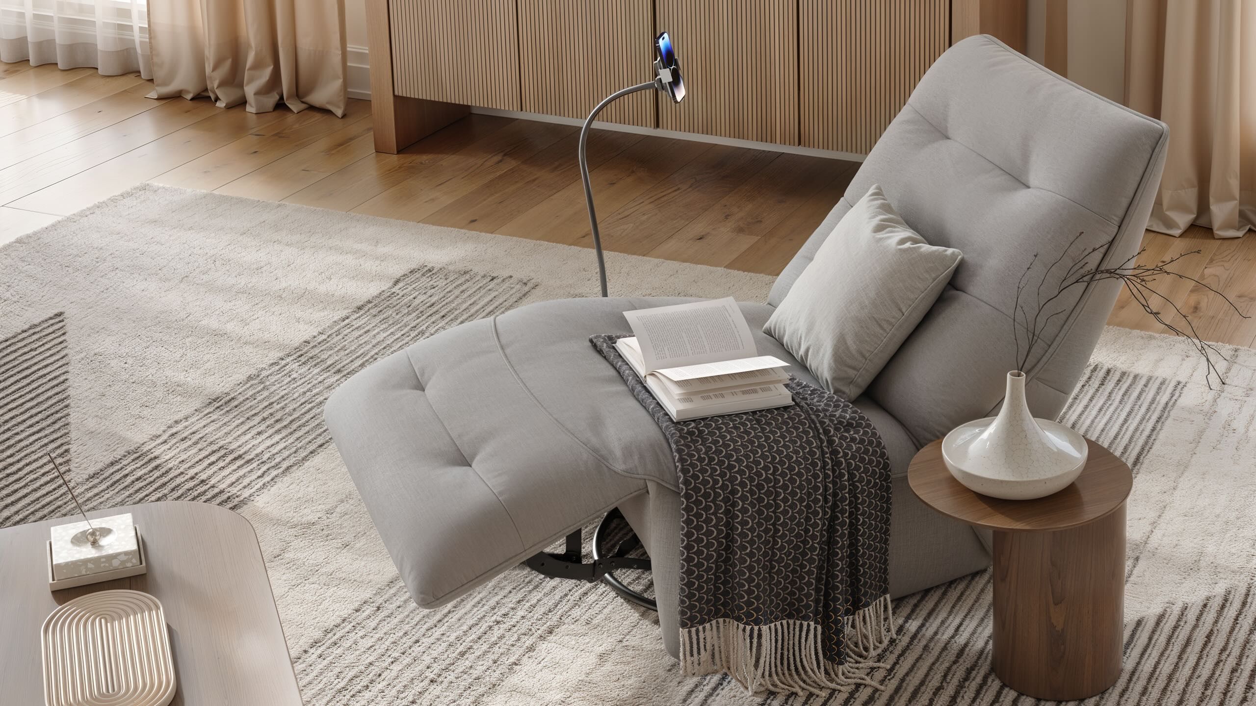 Тканевое вращающееся кресло с подставкой для ног Sofanella Боно ARCH-00054971 - Вид №5