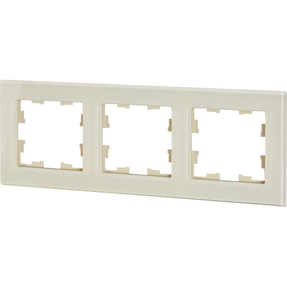 Рамка IEK Brite-3 для розеток и выключателей в ванильном цвете 87761311 STLM-1372858 - Вид №2