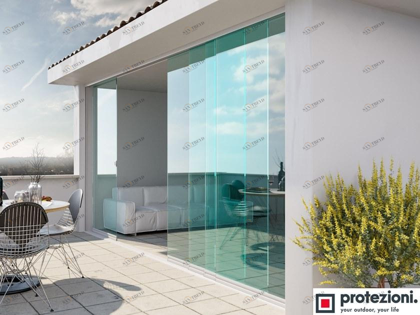 Protezioni Раздвижное алюминиевое окно без рамы Visio sun-id-1427153