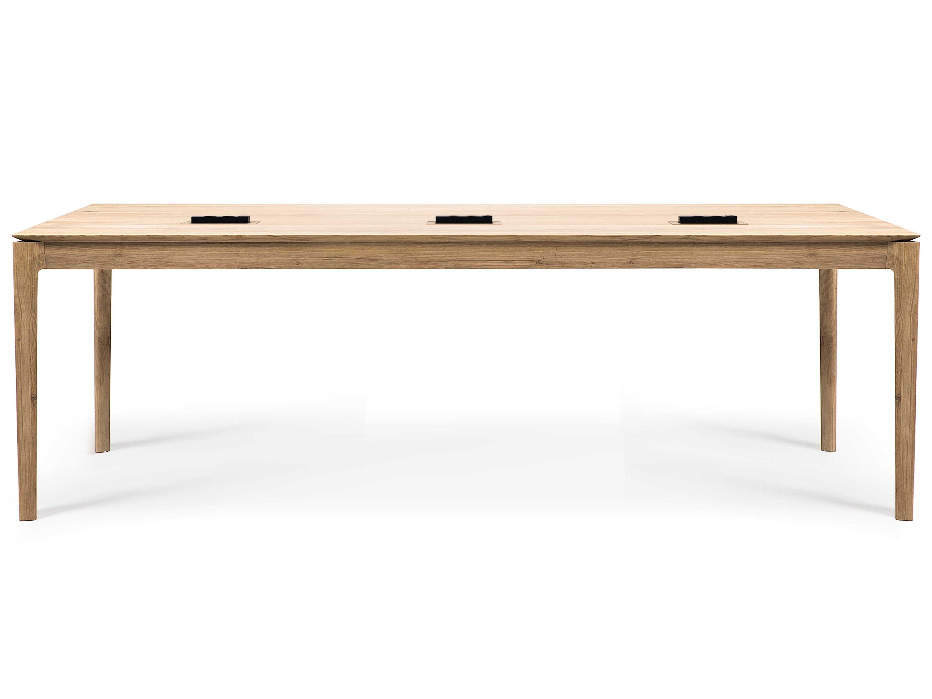 Прямоугольный стол для совещаний из дуба с электрической розеткой Ethnicraft Bok ARCH-00122201 - Вид №1